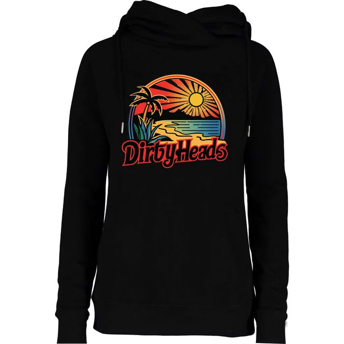 Dirty Heads Retro Beach Gift Womens Funnel Neck Pullover Hood