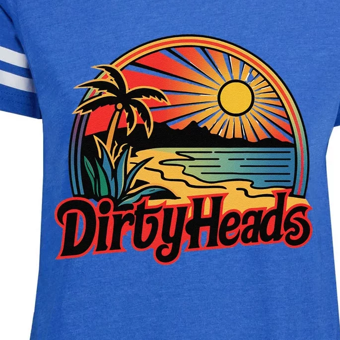 Dirty Heads Retro Beach Gift Enza Ladies Jersey Football T-Shirt