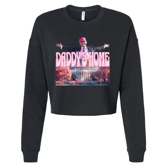 DaddyS Home Real Donald Pink Preppy Edgy Good Man Trump Cropped Pullover Crew