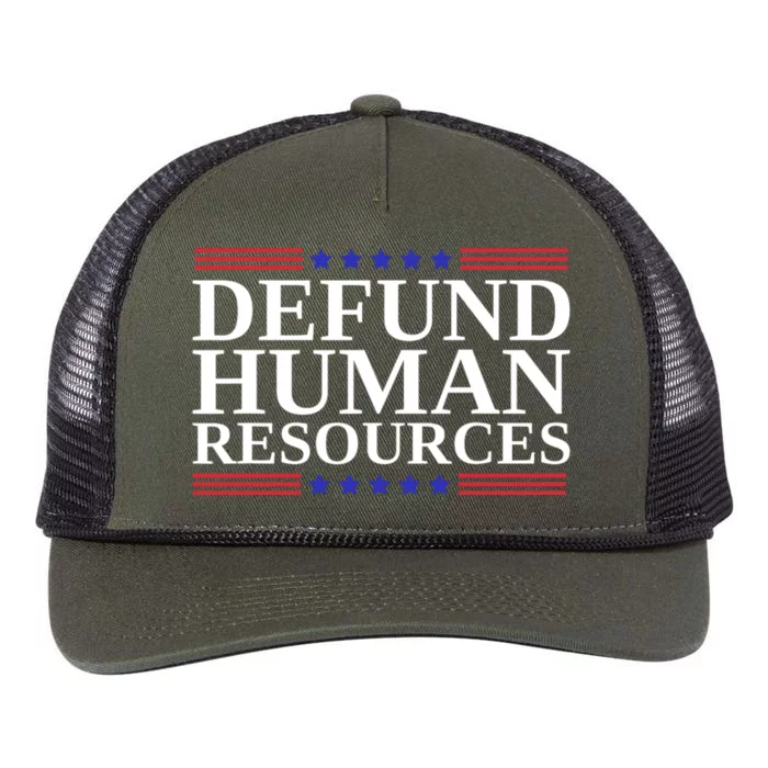 Defund Human Resources Funny Retro Rope Trucker Hat Cap