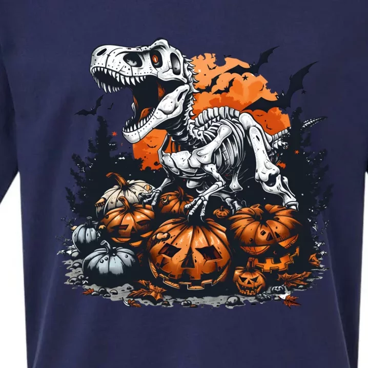 Dinosaur Halloween Skeleton Trex Meaningful Gift Sueded Cloud Jersey T-Shirt