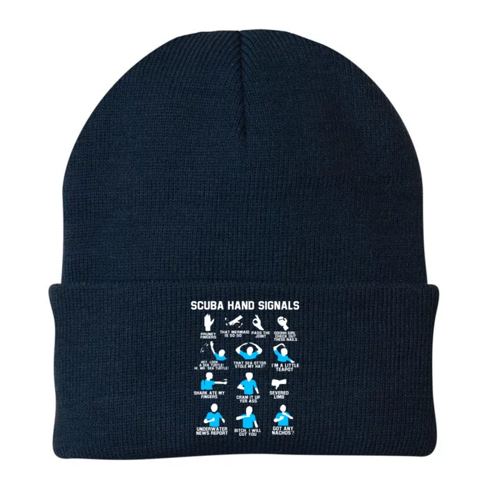 Diver Hand Sign Funny Scuba Hand Signals Knit Cap Winter Beanie