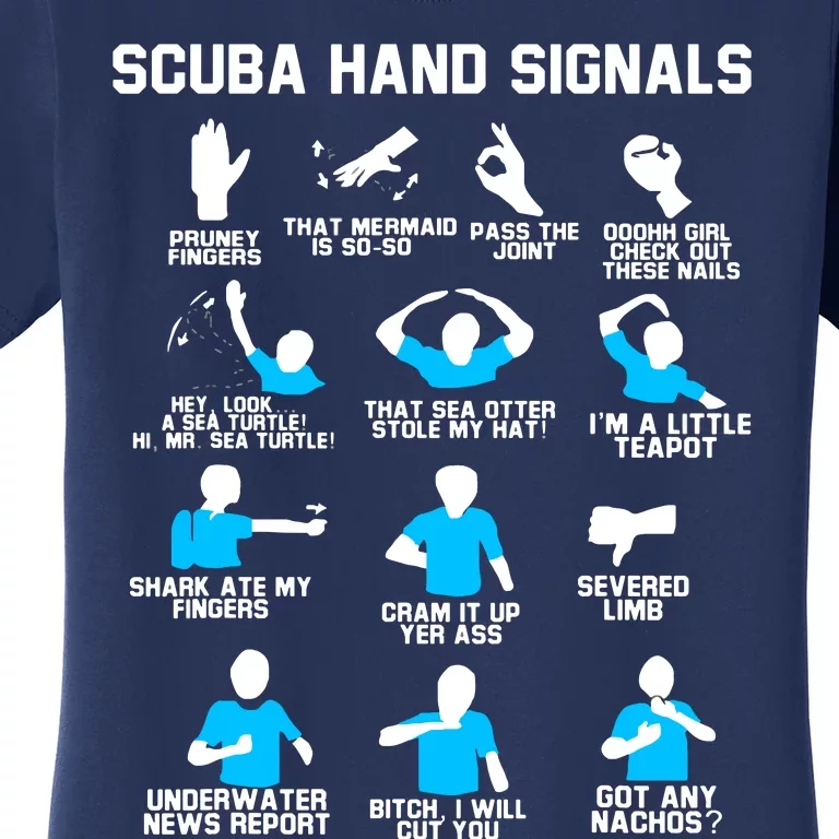 Diver Hand Sign Funny Scuba Hand Signals Women's T-Shirt