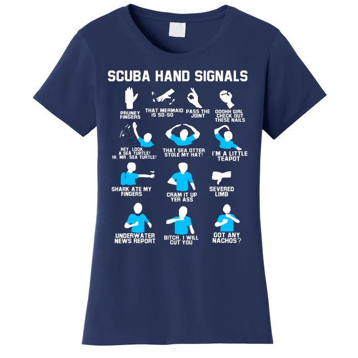 Diver Hand Sign Funny Scuba Hand Signals Women's T-Shirt