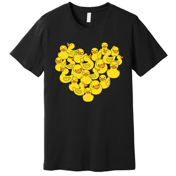 Duck Heart Symbol Love Duck Lover Premium T-Shirt