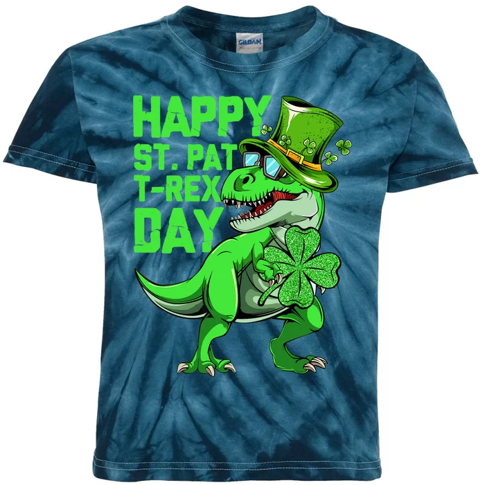 Dinosaur Happy St Pat Trex Day Dino St Patricks Day Funny Kids Tie-Dye T-Shirt