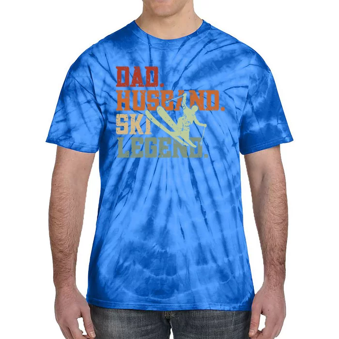 Dad Husband Ski Legend Ski Driver Funny Ski Skiing Gift Tie-Dye T-Shirt