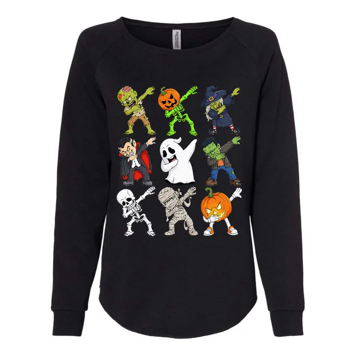 Dabbing Halloween Skeleton Zombie Scary Pumpkin Vampire Womens California Wash Sweatshirt