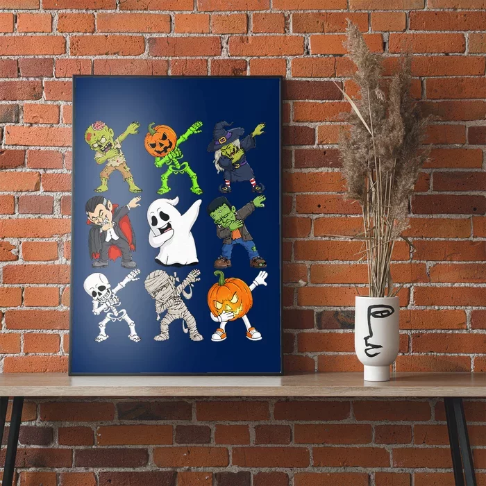 Dabbing Halloween Skeleton Zombie Scary Pumpkin Vampire Poster