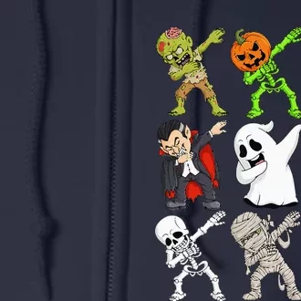 Dabbing Halloween Skeleton Zombie Scary Pumpkin Vampire Full Zip Hoodie