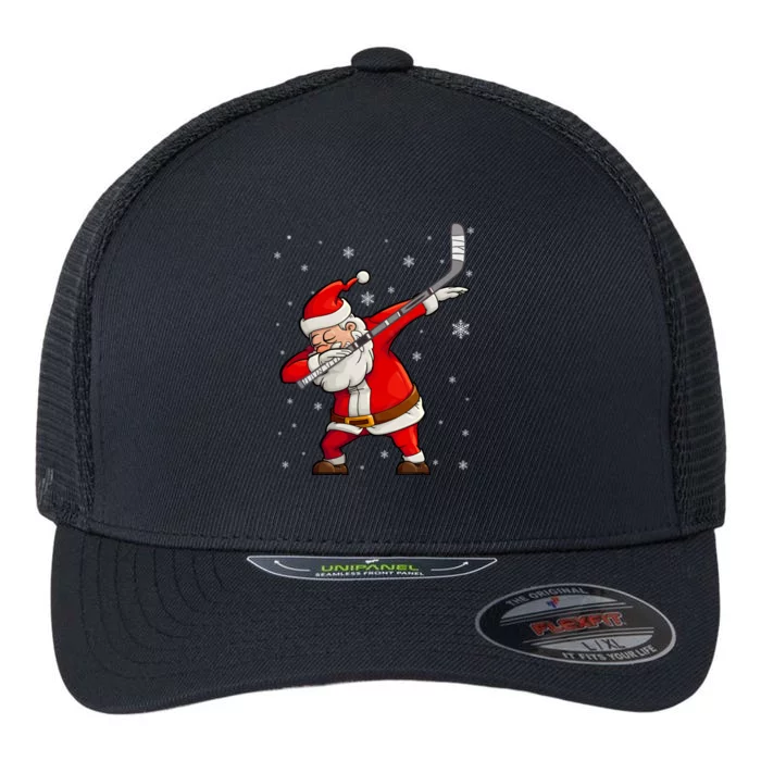 Dabbing Hockey Santa Claus Gift Flexfit Unipanel Trucker Cap