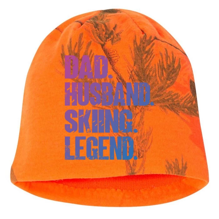 Dad Husband Skiing Legend Snow Sport Funny Dad Ski Skiing Cool Gift Kati - Camo Knit Beanie