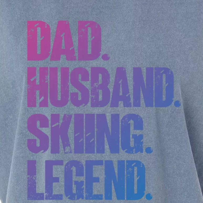 Dad Husband Skiing Legend Snow Sport Funny Dad Ski Skiing Cool Gift Garment-Dyed Women's Muscle Tee