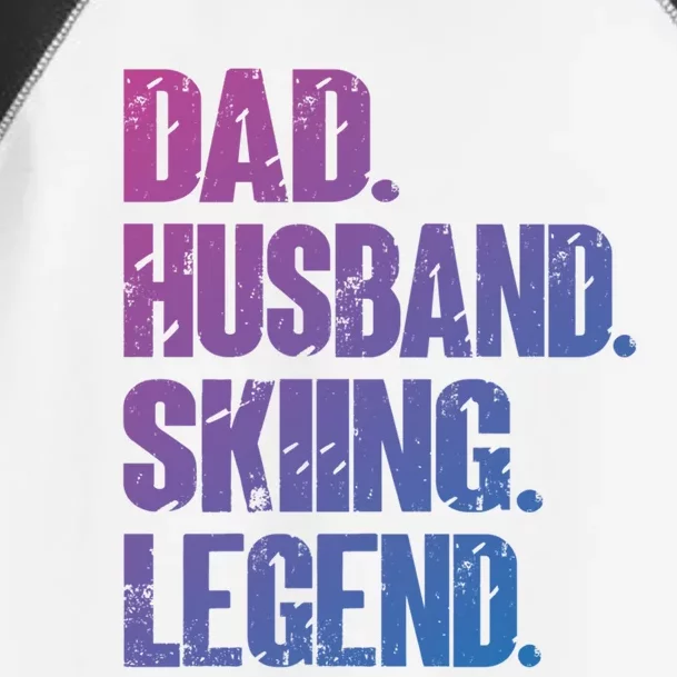 Dad Husband Skiing Legend Snow Sport Funny Dad Ski Skiing Cool Gift Toddler Fine Jersey T-Shirt