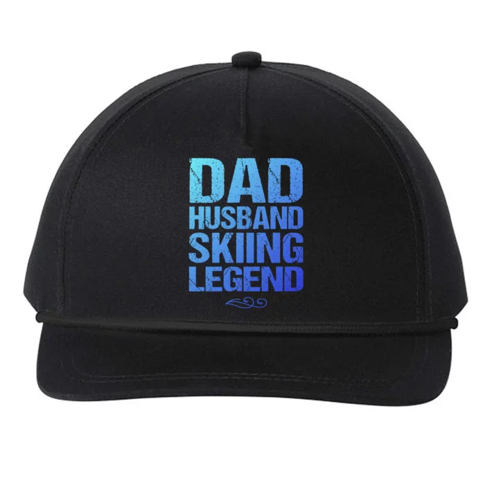 Dad Husband Skiing Legend Skier Gift Slopes Winter Snow Great Gift Snapback Five-Panel Rope Hat