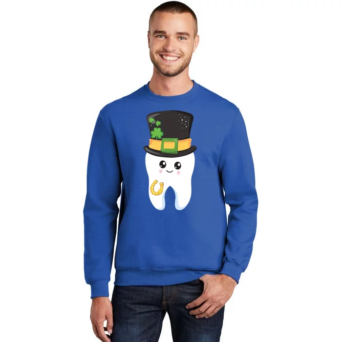 Dental Hygienist St Patricks Day Funny Gift Dentist Kawaii Tooth Cool Gift Tall Sweatshirt