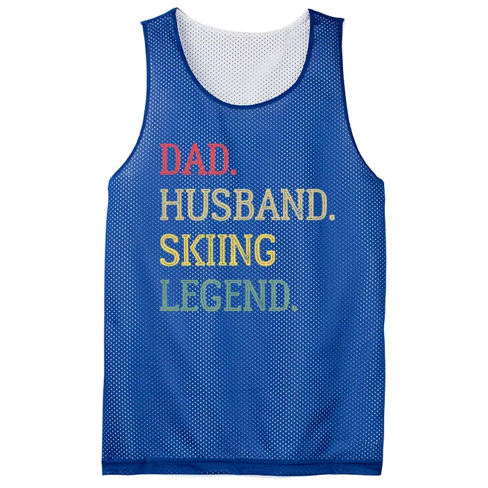 Dad Husband Skiing Legend Vintage Skiing Dad Gift Mesh Reversible Basketball Jersey Tank