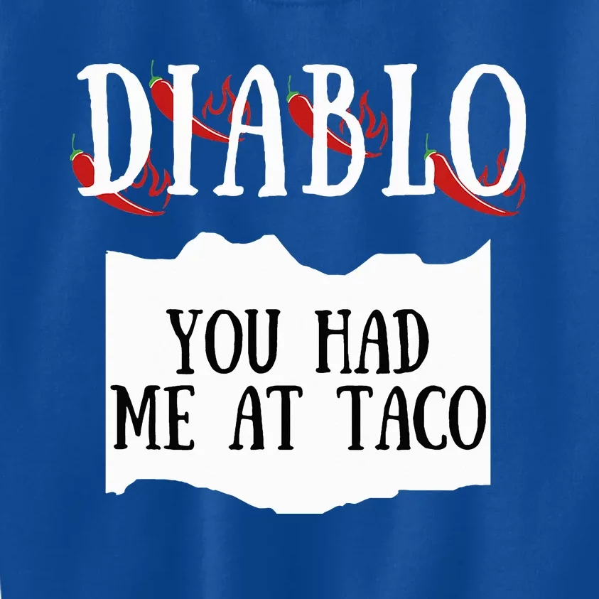 Diablo Hot Sauce Packet Group Costume Kids Sweatshirt