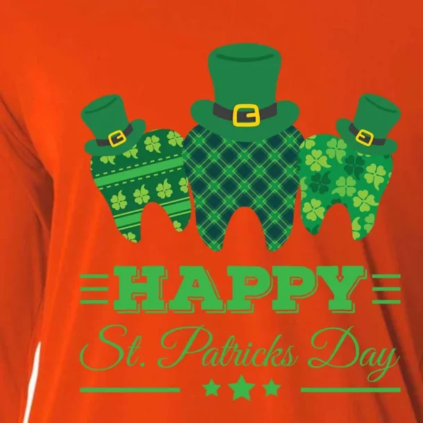 Dental Hygienist St Patrick's Day Dentist Teeth Meaningful Gift Cooling Performance Long Sleeve Crew