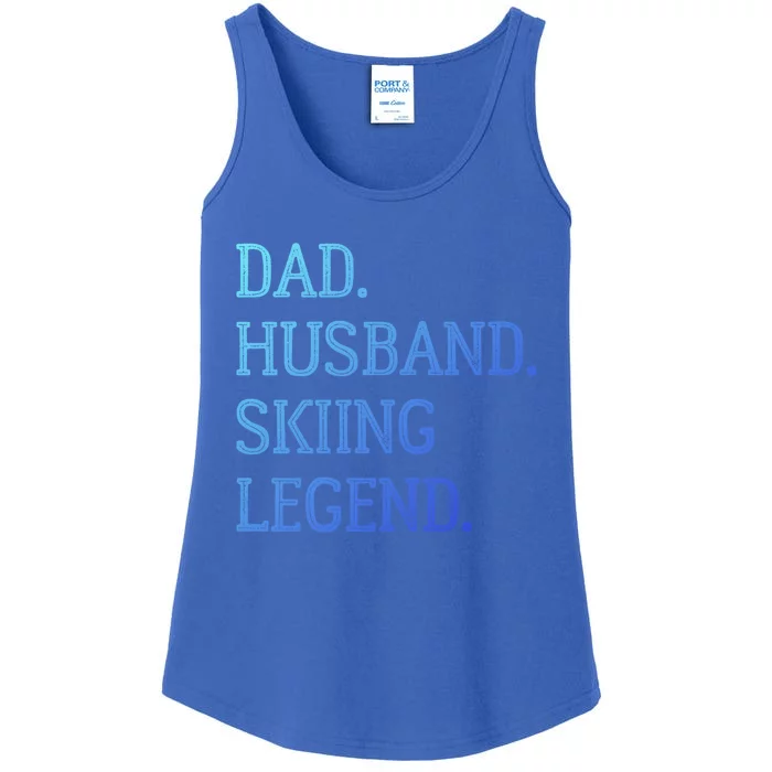 Dad Husband Skiing Legend Vintage Skiing Dad Gift Ladies Essential Tank