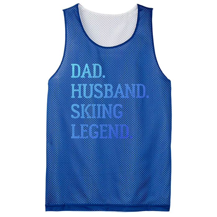 Dad Husband Skiing Legend Vintage Skiing Dad Gift Mesh Reversible Basketball Jersey Tank