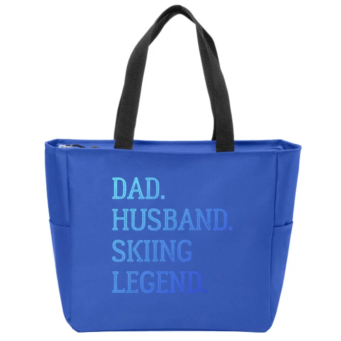 Dad Husband Skiing Legend Vintage Skiing Dad Gift Zip Tote Bag