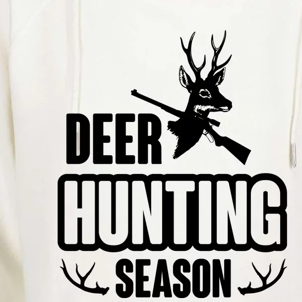 Deer Hunting Season Graphic Womens Funnel Neck Pullover Hood