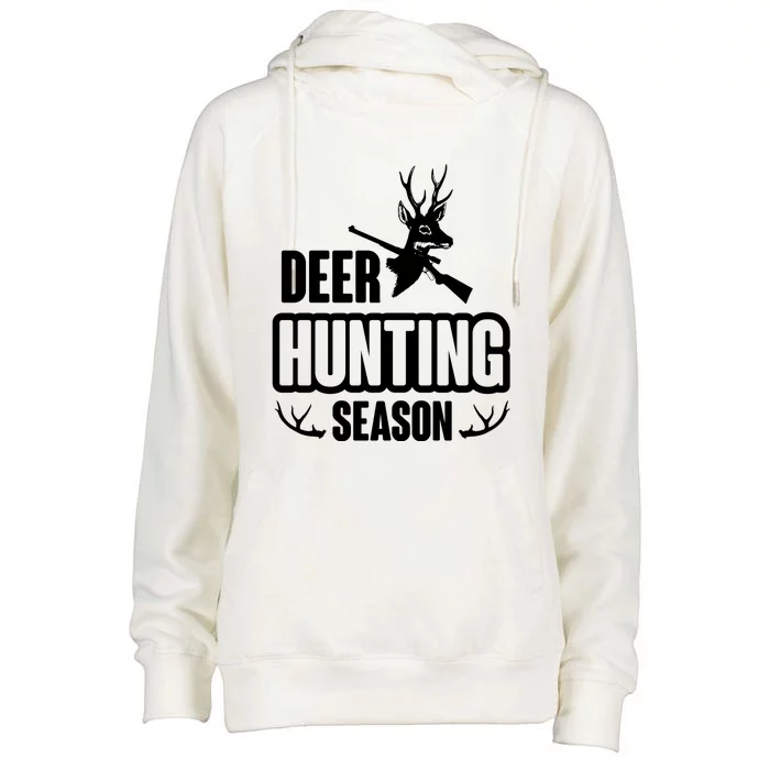 Deer Hunting Season Graphic Womens Funnel Neck Pullover Hood