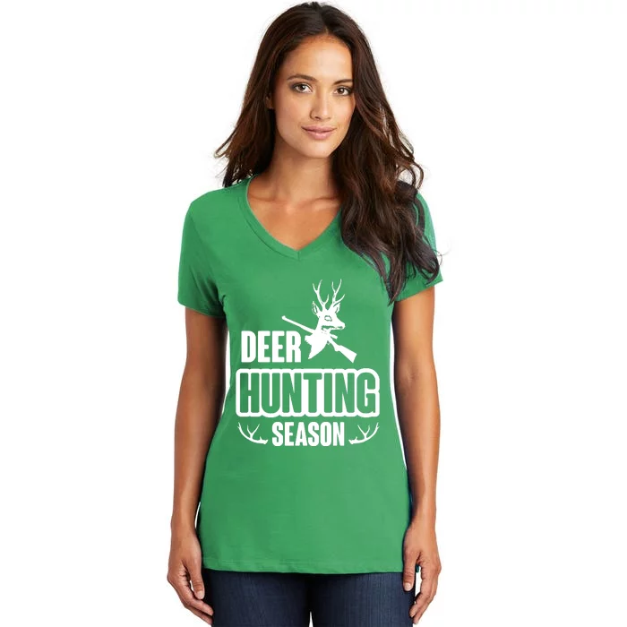 Deer Hunting Season Graphic Women's V-Neck T-Shirt