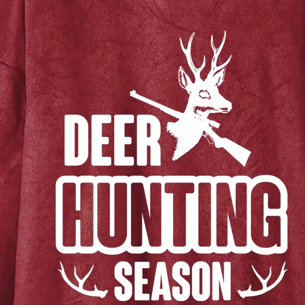 Deer Hunting Season Graphic Hooded Wearable Blanket