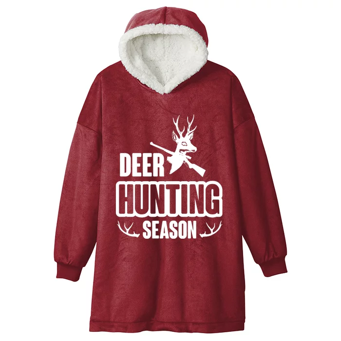 Deer Hunting Season Graphic Hooded Wearable Blanket