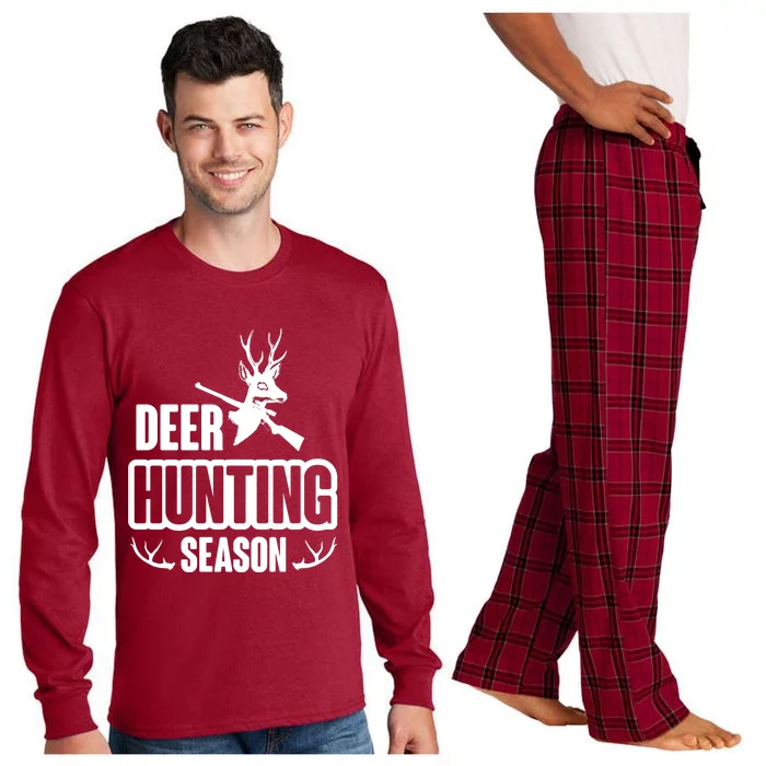 Deer Hunting Season Graphic Long Sleeve Pajama Set