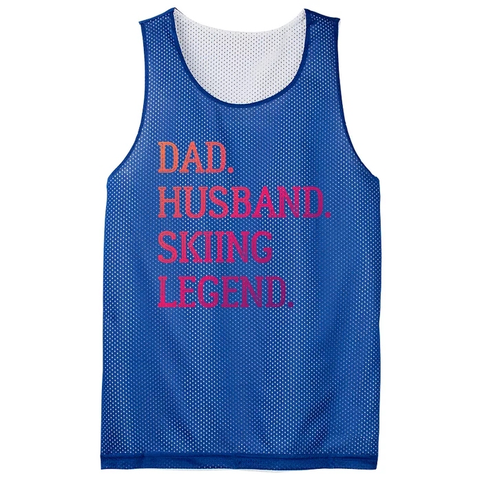 Dad Husband Skiing Legend Vintage Skiing Dad Gift Mesh Reversible Basketball Jersey Tank