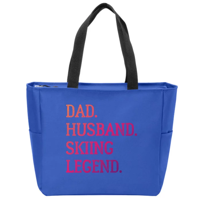 Dad Husband Skiing Legend Vintage Skiing Dad Gift Zip Tote Bag