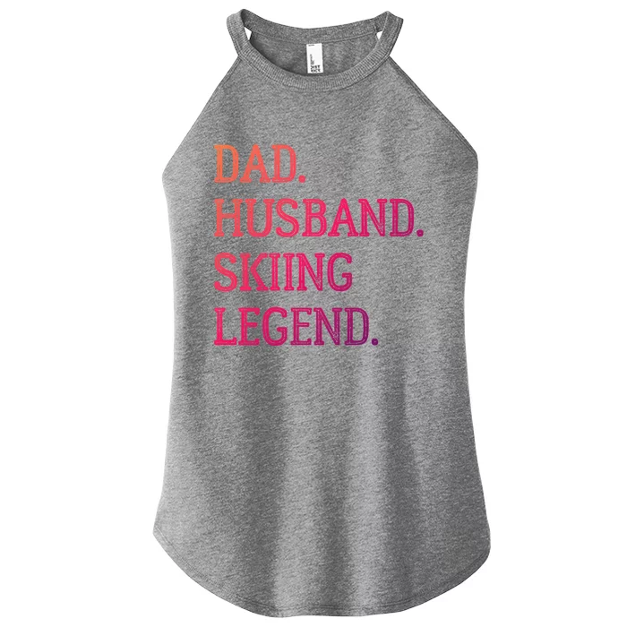 Dad Husband Skiing Legend Vintage Skiing Dad Gift Women’s Perfect Tri Rocker Tank