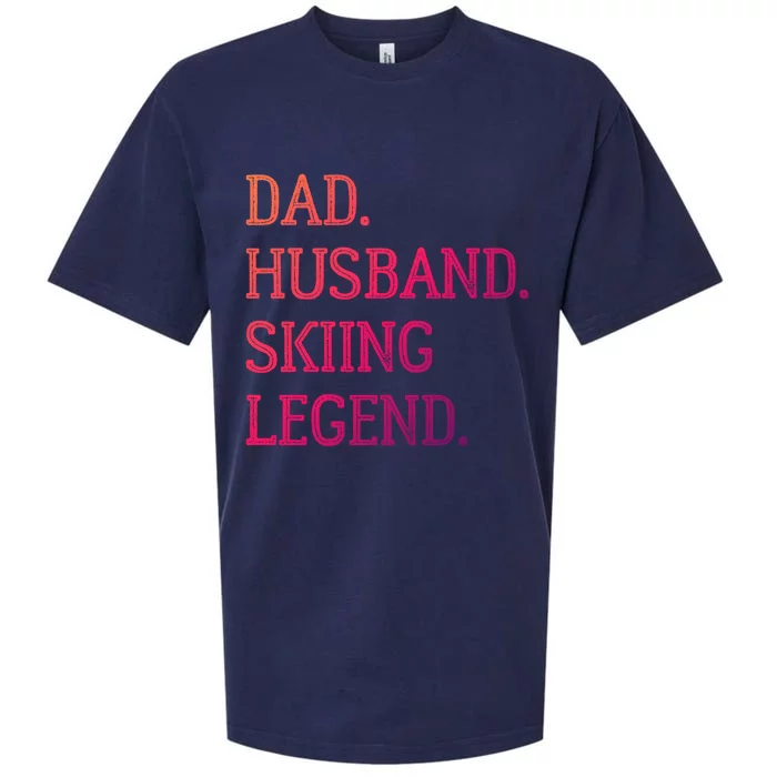 Dad Husband Skiing Legend Vintage Skiing Dad Gift Sueded Cloud Jersey T-Shirt