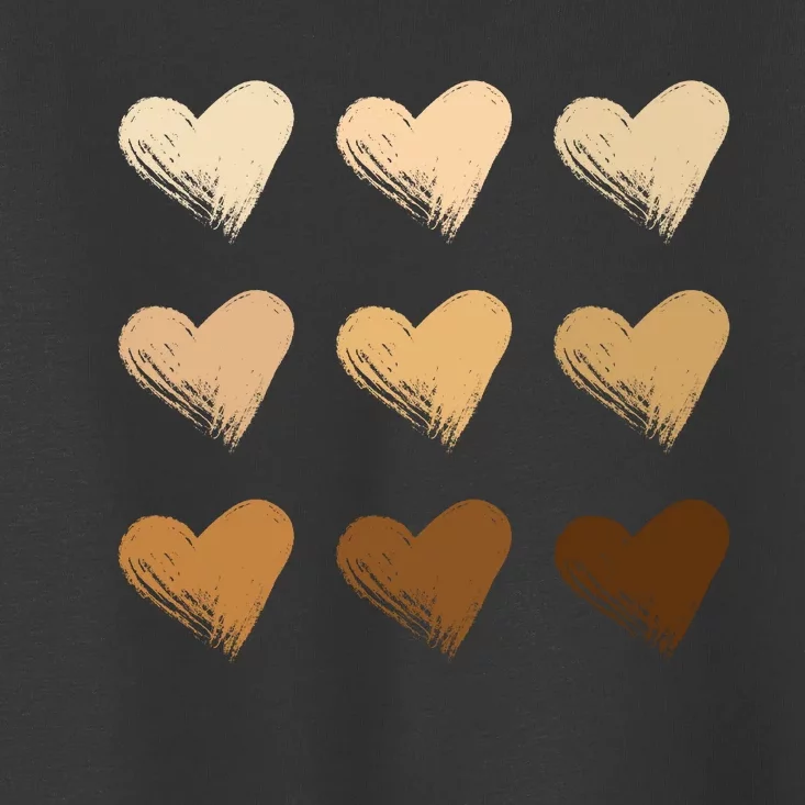 Diversity Heart Skin Tones Black Pride Melanin Kindness Gift Toddler T-Shirt