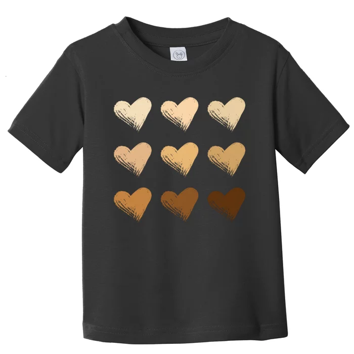 Diversity Heart Skin Tones Black Pride Melanin Kindness Gift Toddler T-Shirt