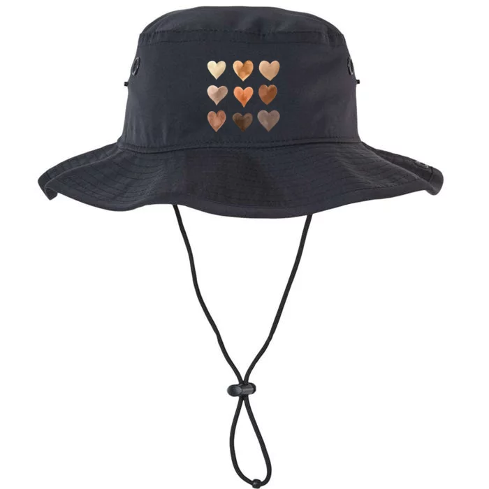 Diversity Heart Skin Tones Black Kindness Melanin and Love Legacy Cool Fit Booney Bucket Hat