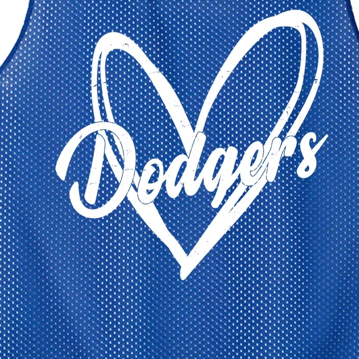 Dodgers Heart Sport Lover Fan Mesh Reversible Basketball Jersey Tank