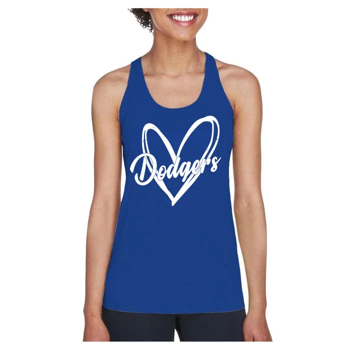 Dodgers Heart Sport Lover Fan Women's Racerback Tank