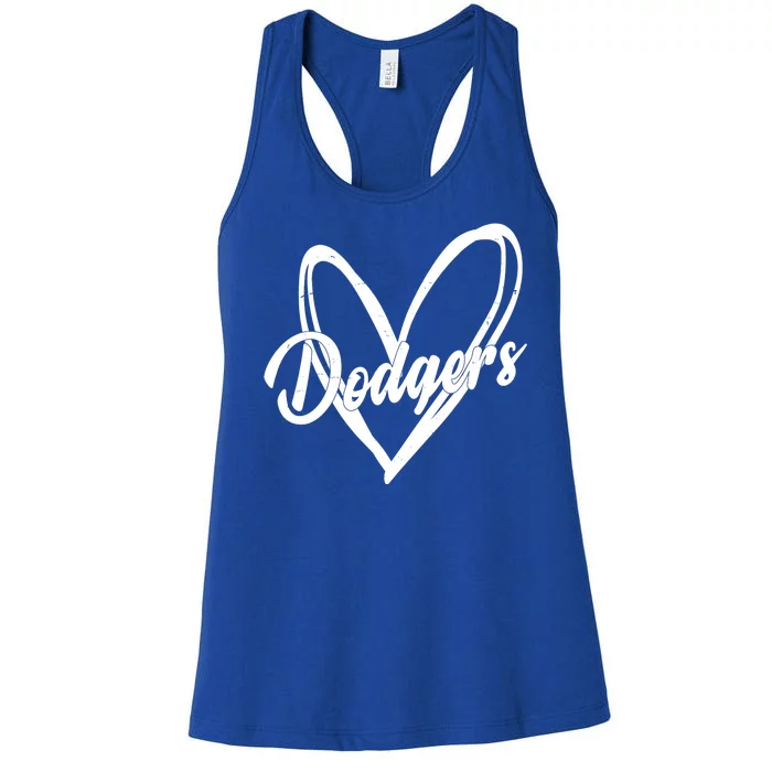 Dodgers Heart Sport Lover Fan Women's Racerback Tank