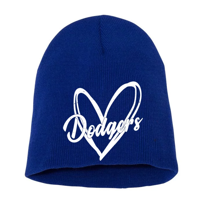 Dodgers Heart Sport Lover Fan Short Acrylic Beanie