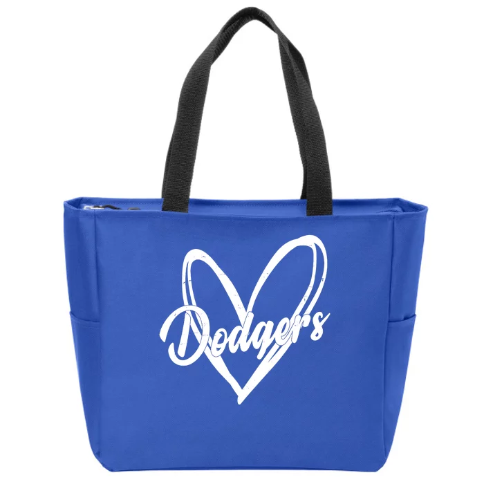 Dodgers Heart Sport Lover Fan Zip Tote Bag