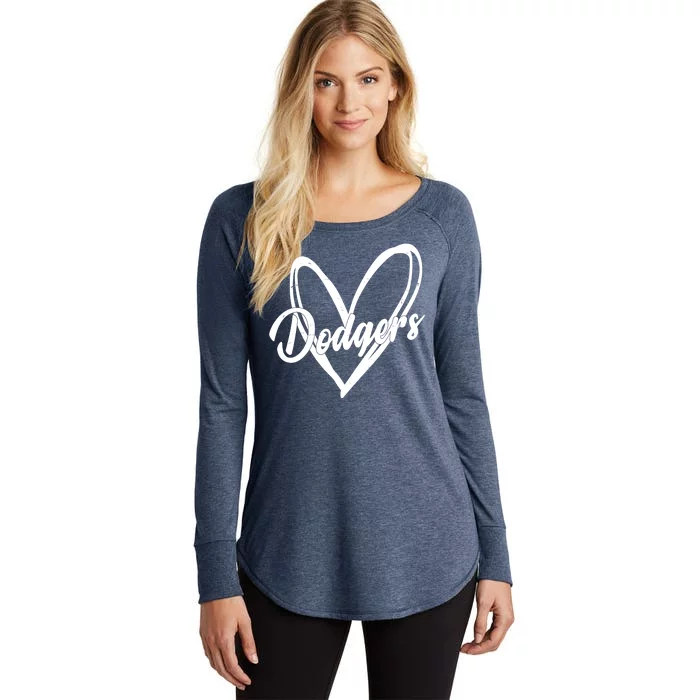 Dodgers Heart Sport Lover Fan Women's Perfect Tri Tunic Long Sleeve Shirt