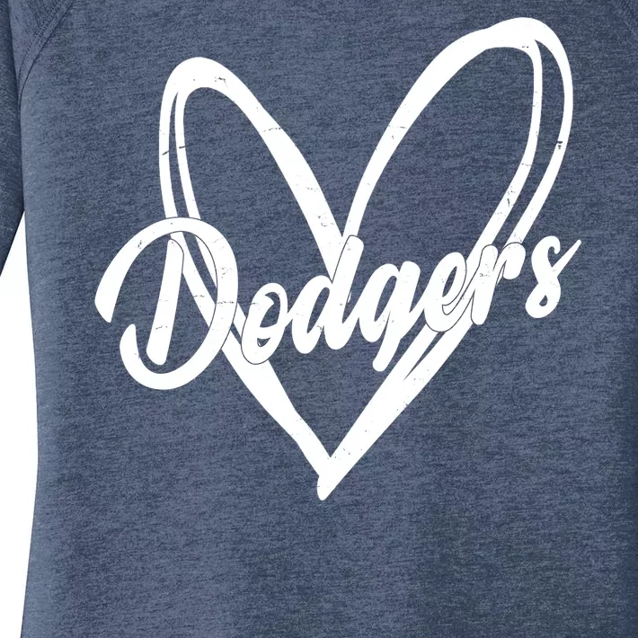 Dodgers Heart Sport Lover Fan Women's Perfect Tri Tunic Long Sleeve Shirt