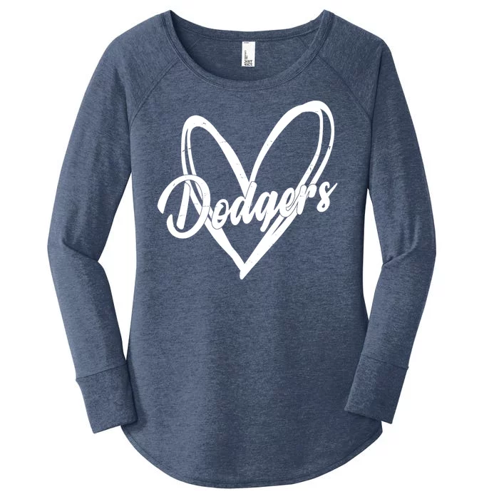 Dodgers Heart Sport Lover Fan Women's Perfect Tri Tunic Long Sleeve Shirt