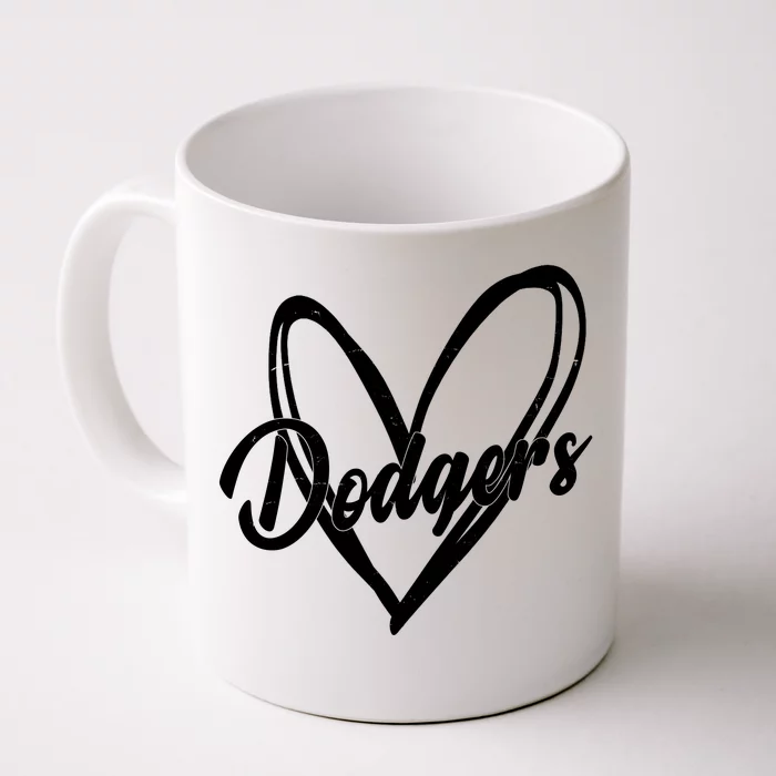 Dodgers Heart Sport Lover Fan Front & Back Coffee Mug