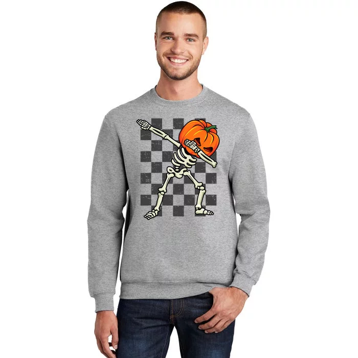 Dabbing Halloween Skeleton Scary Pumpkin Costume 2024 Tall Sweatshirt