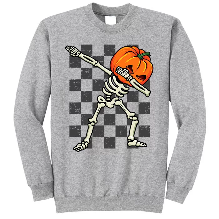 Dabbing Halloween Skeleton Scary Pumpkin Costume 2024 Tall Sweatshirt